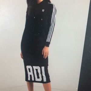 Adidas original black 3 stripe hoodies dress